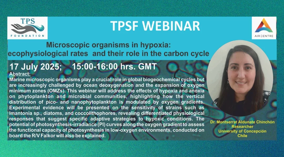 Trevor Platt Science Foundation webinar on microscopic organisms in hypoxia: ecophysiological rates and their role in the carbon cycle